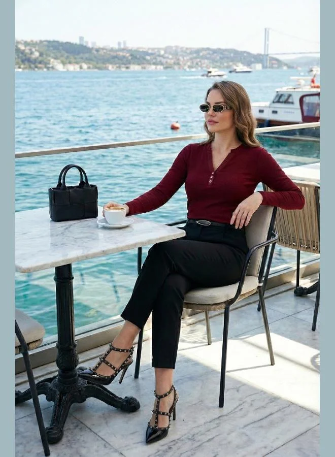 Lela Lela Tapered Fit High Waist Tapered Leg Belted Carrot Trousers Women's Pants 6923854